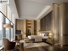 Prabangūs viešbučio miegamojo baldai